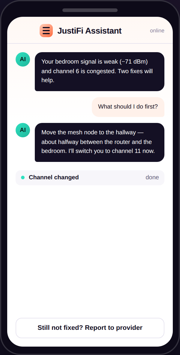 JustiFi Home: Resolve with the AI agent
