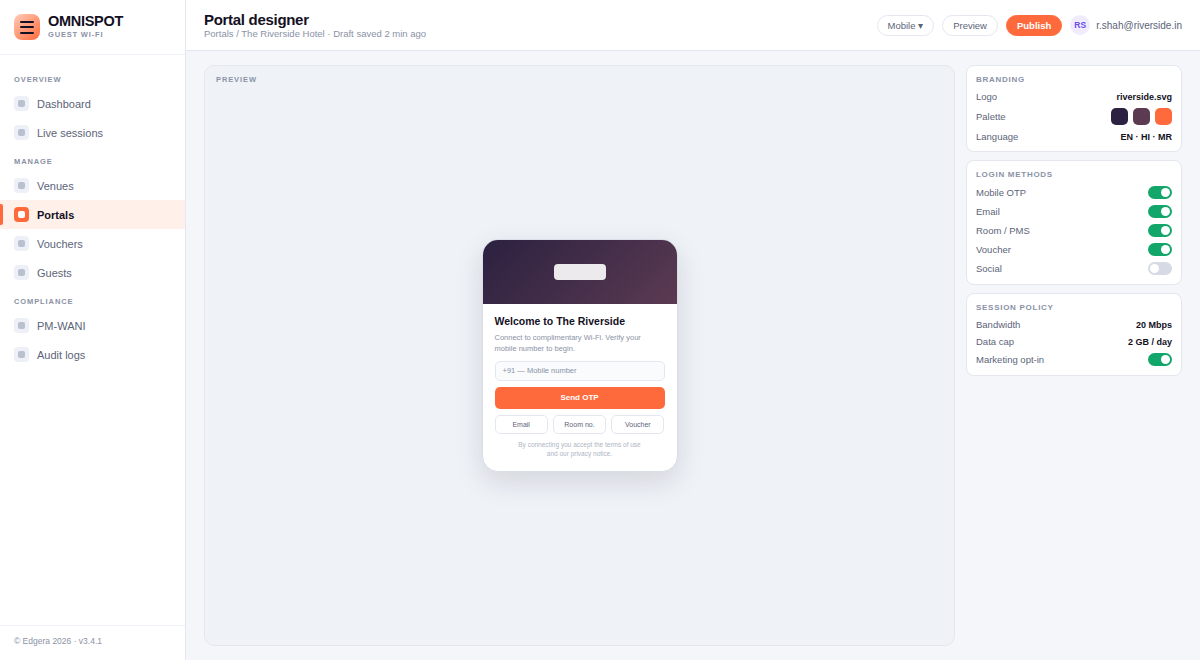 OMNISPOT: Design the portal, not a ticket
